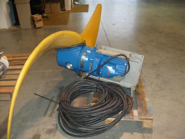 The completed rebuild of the Flygt 4430 banana blade mixer is ready for installation. 